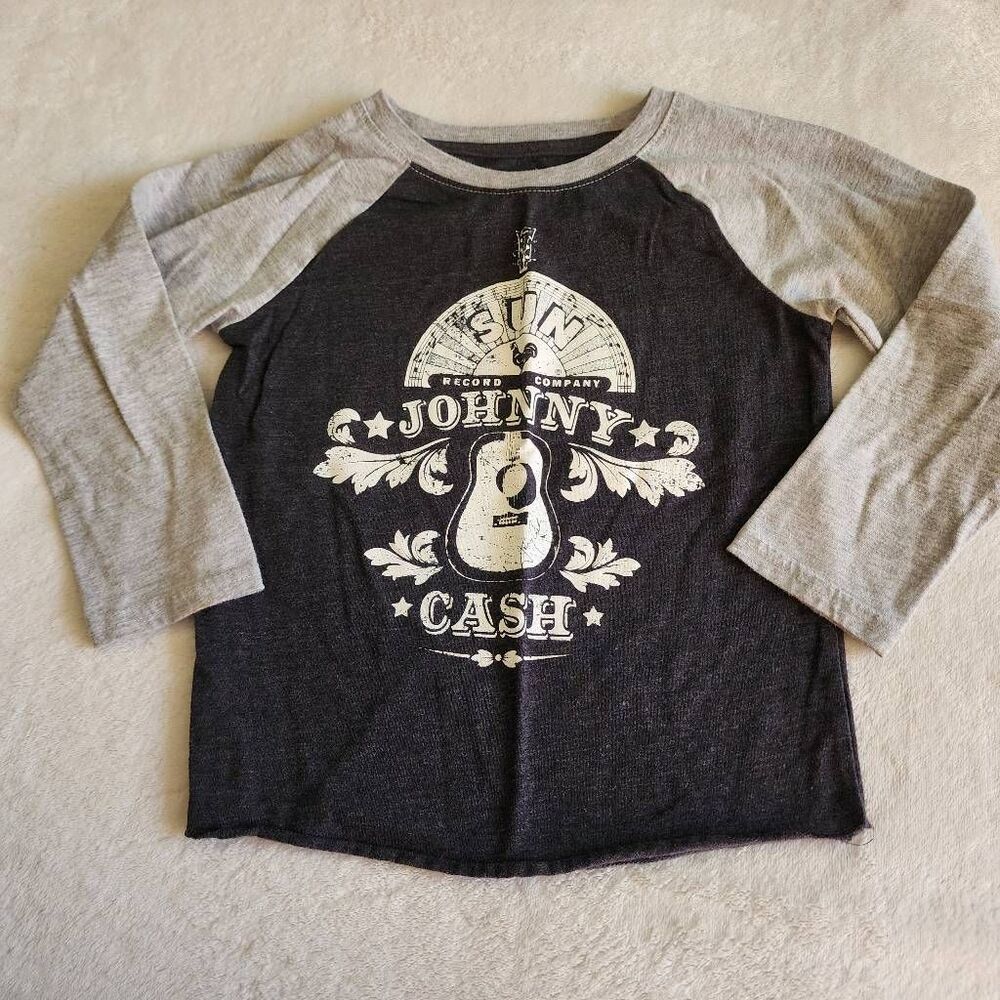 Sun Record Company Johnny Cash Long Sleeve Baseball Tshirt Boys